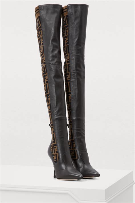 fendi force leather boot|fendi thigh high boots.